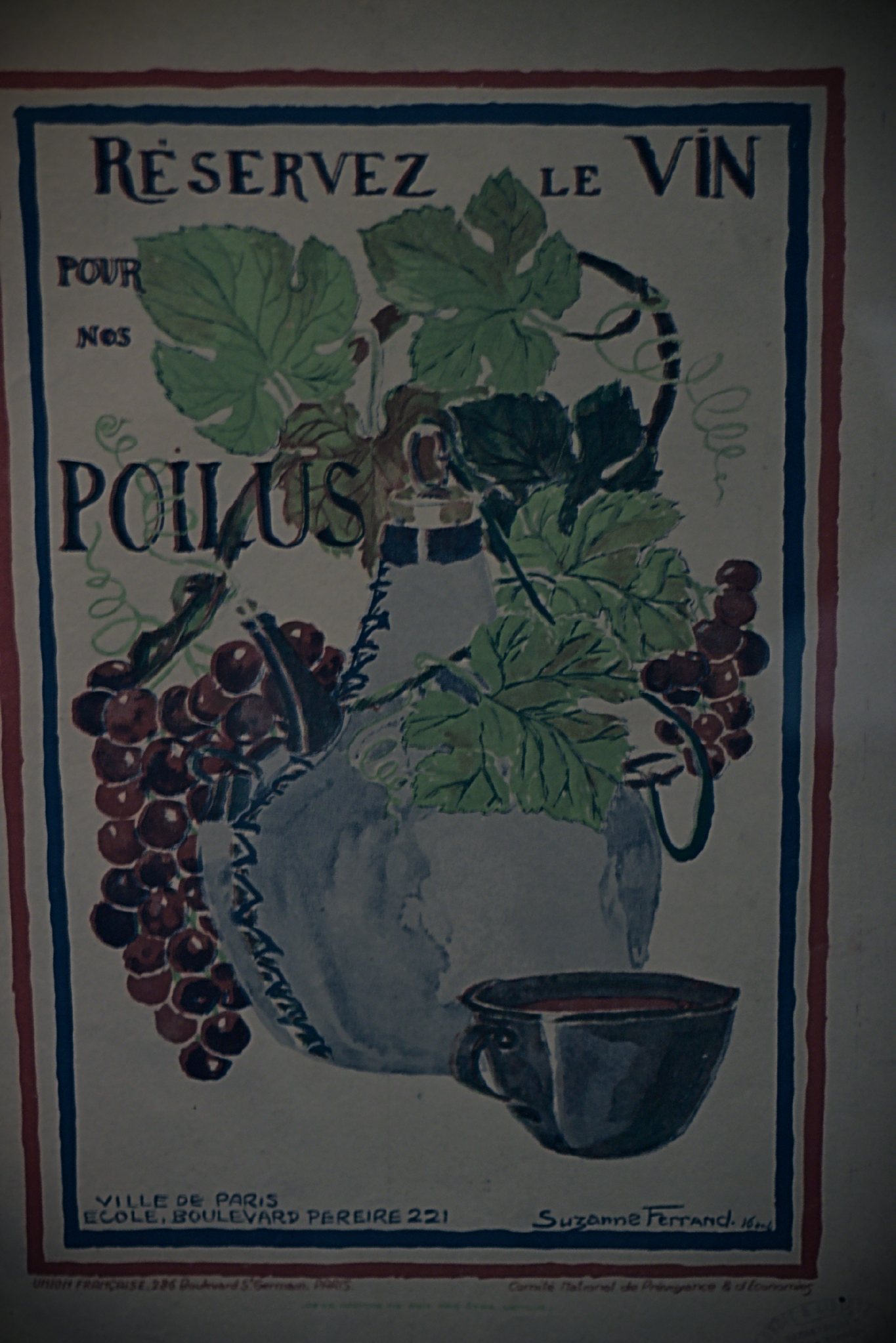 Affiche Réservez le vin pour nos poilus